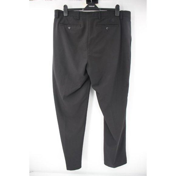 footjoy pants Men's 38 40x32 flat front black pants polyester blend golf stretch - Picture 3 of 9